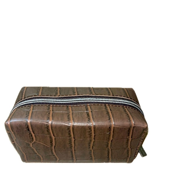 MICHAEL KORS Brown Soft Leather Croc Embossed Sunglasses/Eyeglasses Case Only